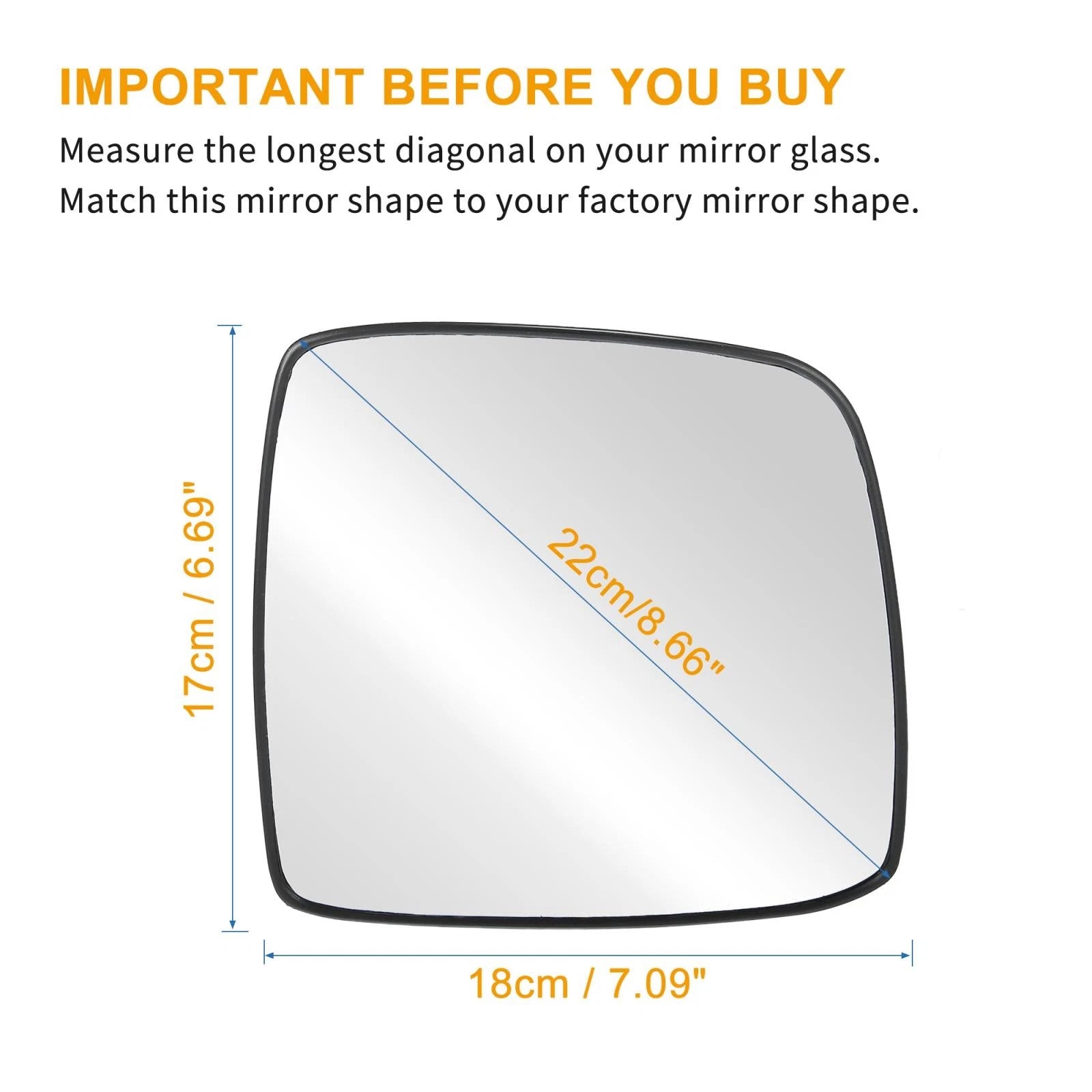 Right Side Heated Mirror Glass Replacement for Hyundai iLOAD i Max (2008–2011)