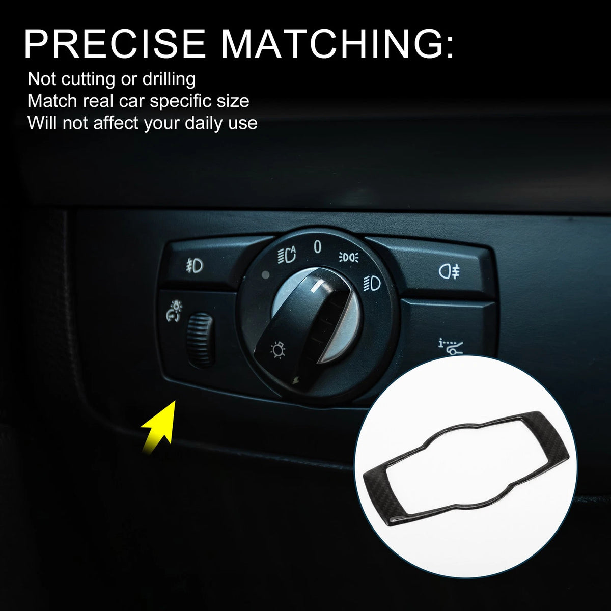 Headlight Switch Frame Sticker for BMW 3 Series E90 E92 E93 (2005–2012)