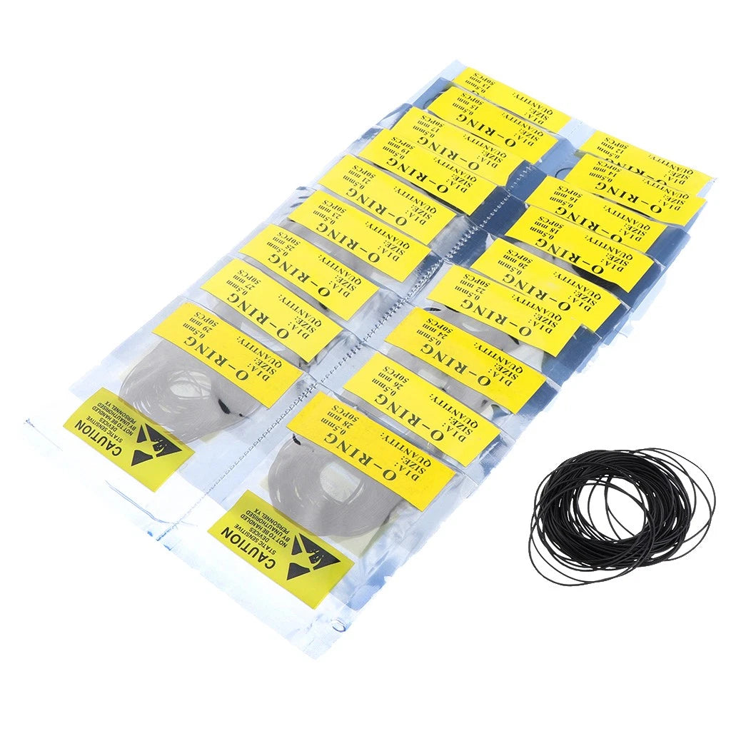 Silicone O Ring Gasket Set for Watch Back (12mm-30mm, 0.5-0.7mm)