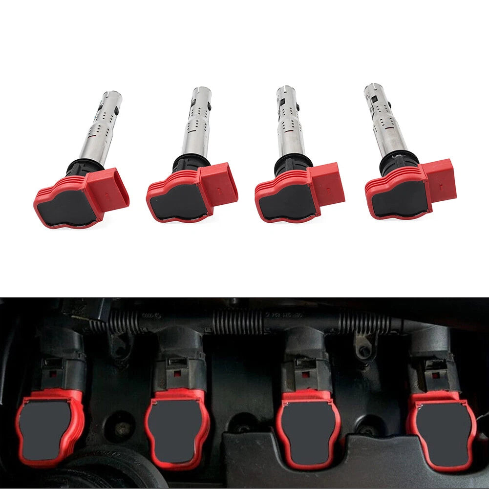 Set of 4 Ignition Coils UF529 for Audi A3 A4 A5 Q5 TT, VW Beetle Golf Jetta Passat