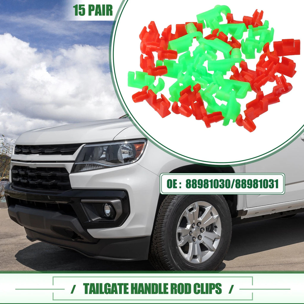 Tailgate Handle Rod Clips Replacement Pair for Chevrolet Silverado (1999–2009)