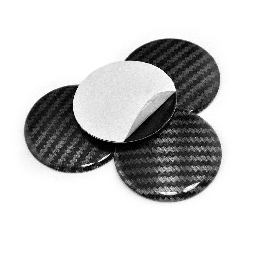 Set of 4 Aluminum Wheel Center Cap Stickers for Auto (Universal Fit)