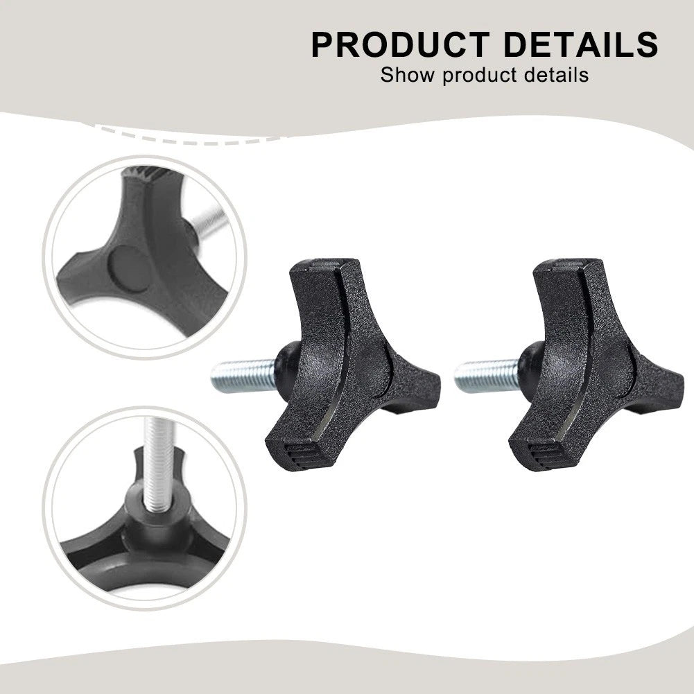 Black Plastic Knob Three Prong Handle with 51618 Thread Insert (2 Inch)