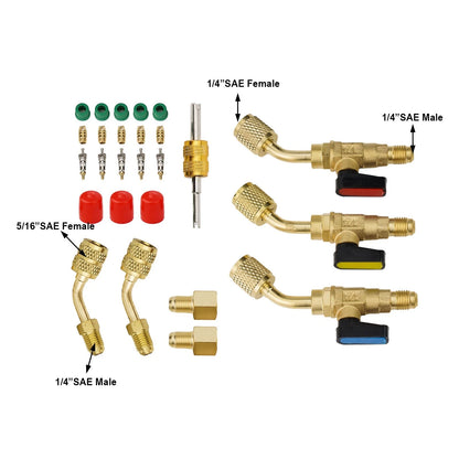 Angle Valve Adapter for R410A R134A R22 Air Conditioning Units