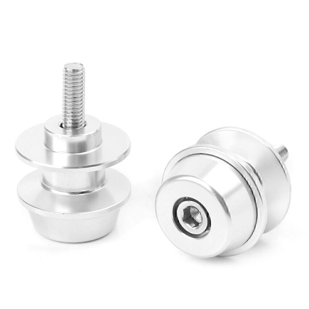 6mm Swingarm Spools for Suzuki GSXR750 GSXR600 (1992–2019) Silver