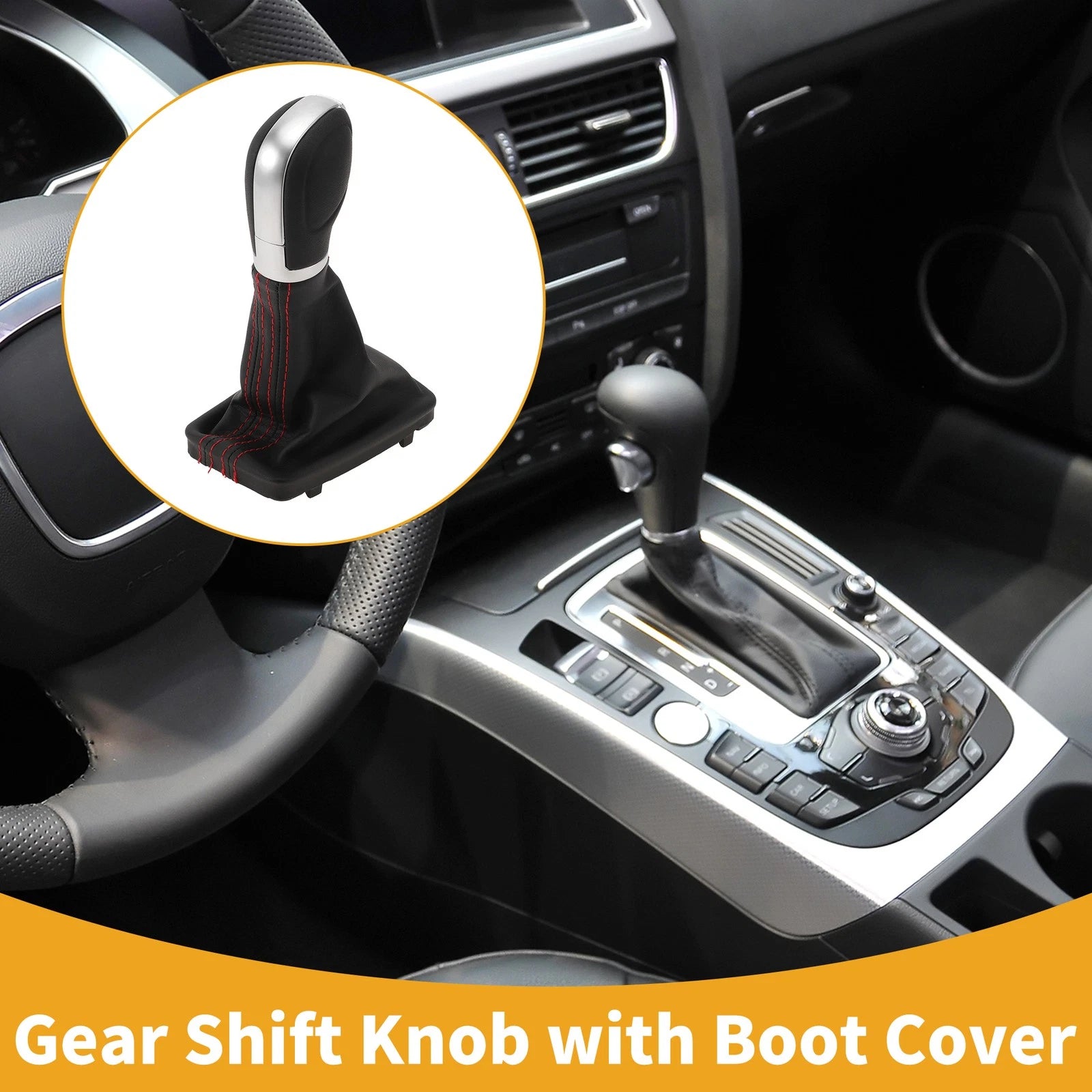 Automatic Shift Knob with Boot Cover Replacement for Volkswagen Tiguan (2012–2015)