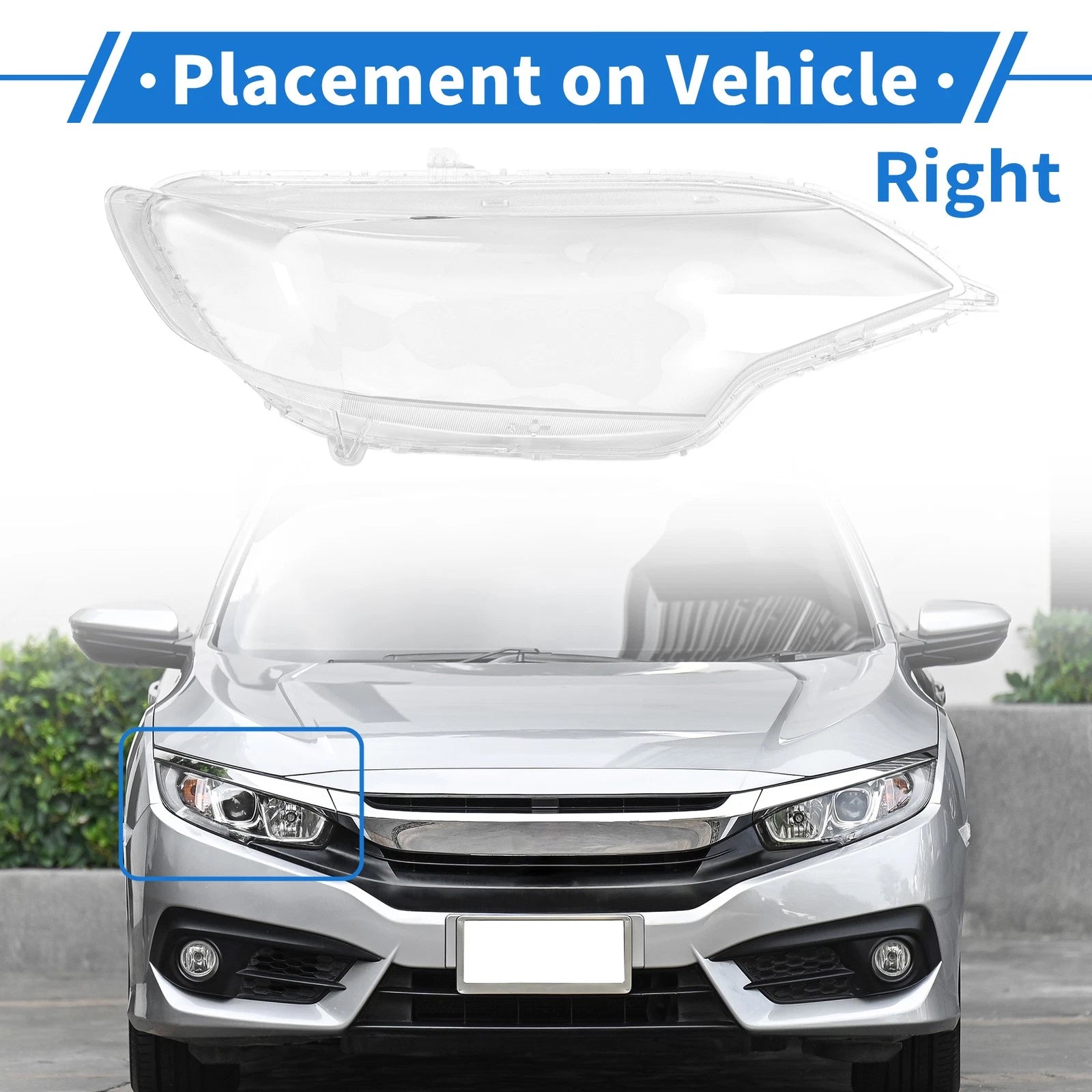 1 Pcs Headlight Lens Cover Front Right for Honda Fit (2014–2020)