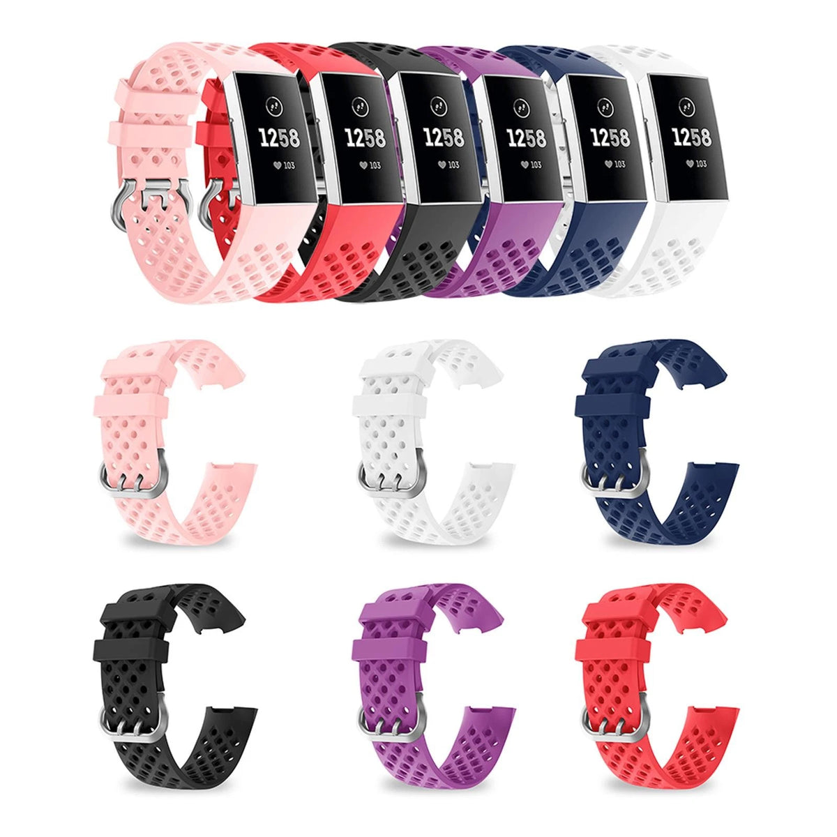 23mm Silicone Watch Strap for Fitbit Charge 3 4