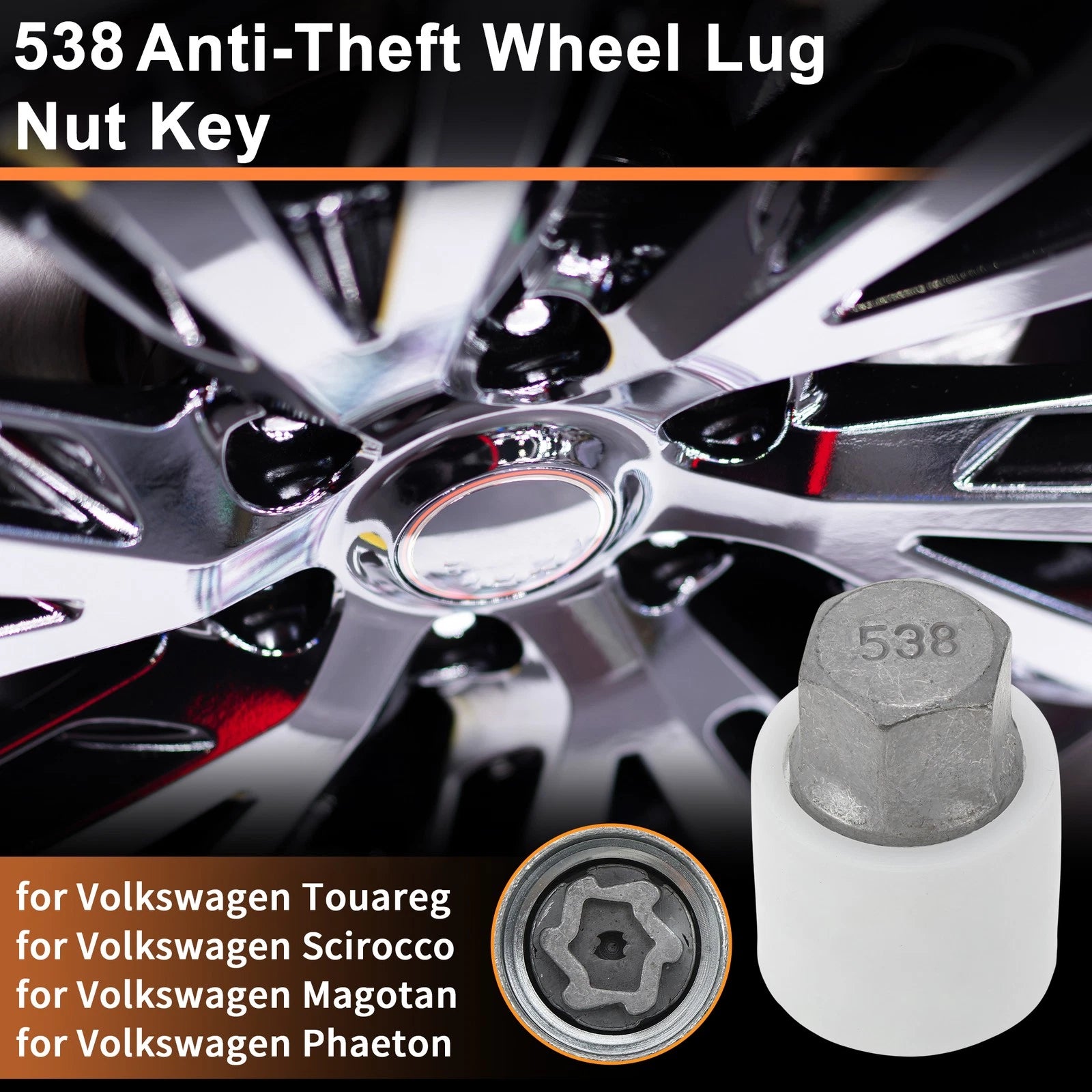 Wheel Lock Lug Nut Key Socket for Volkswagen Touareg (2005–2018)