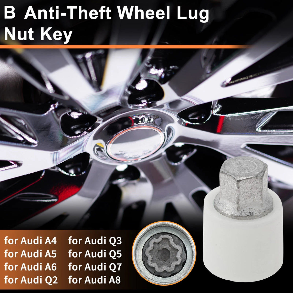 Wheel Lock Lug Nut for Audi A4 (Locking Nut Key Socket Removal Tool)