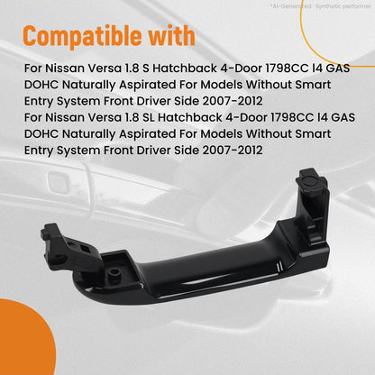 Front Left Exterior Door Handle for Nissan Versa (2007–2012) NI1310130 Black