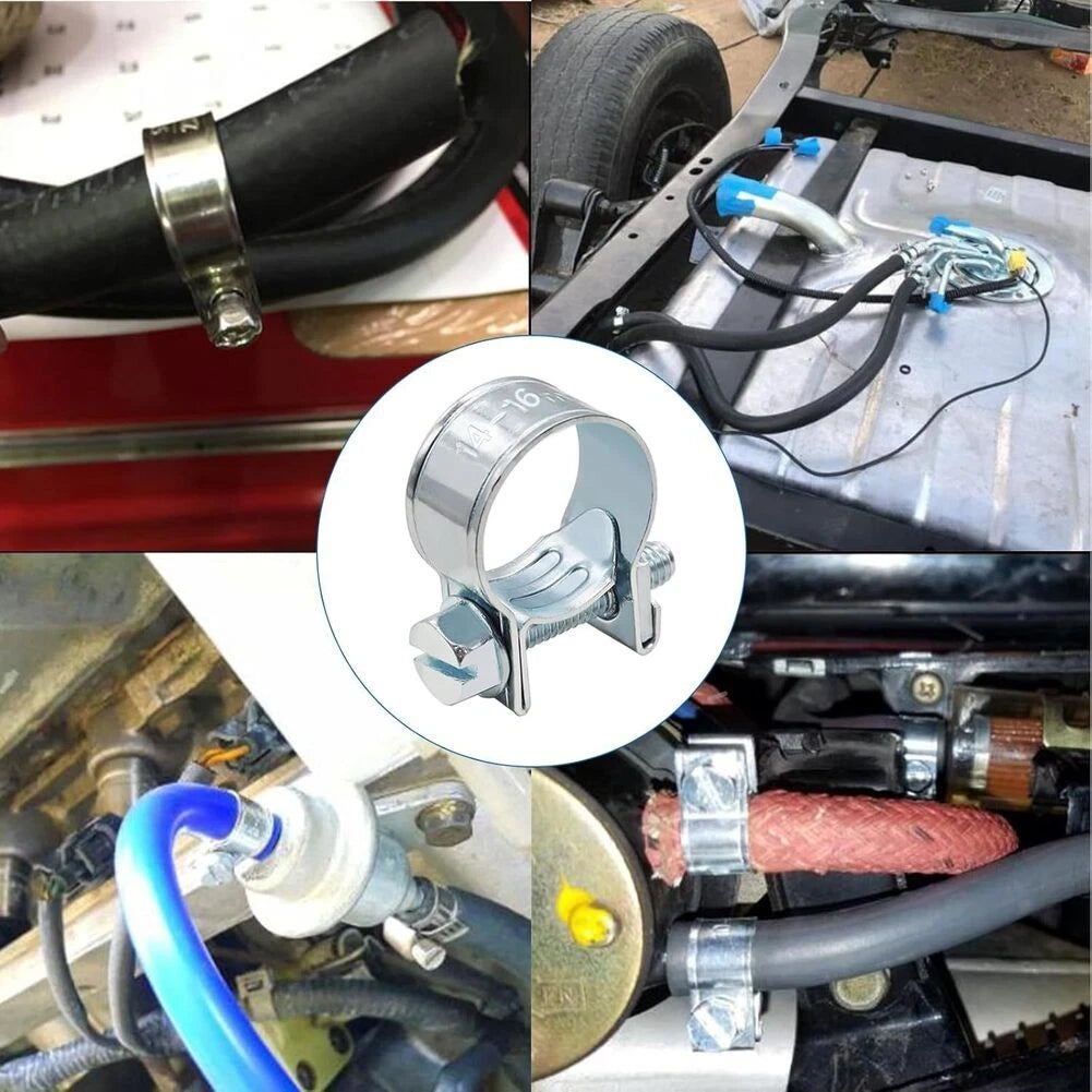 32pcs Carbon Steel Throat Clamp Set for Hose Applications