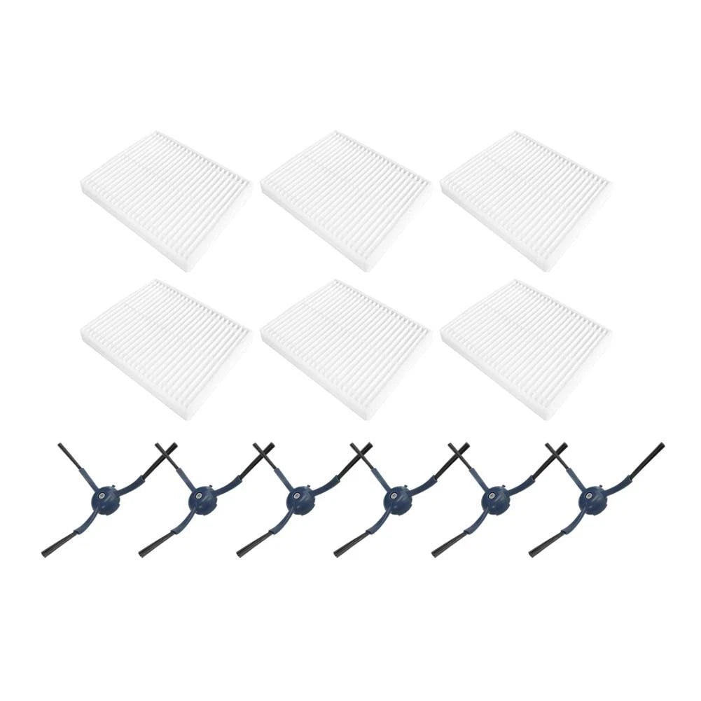 6 HEPA Filters + 6 Side Brushes for Eufy G50 L60 Vacuum