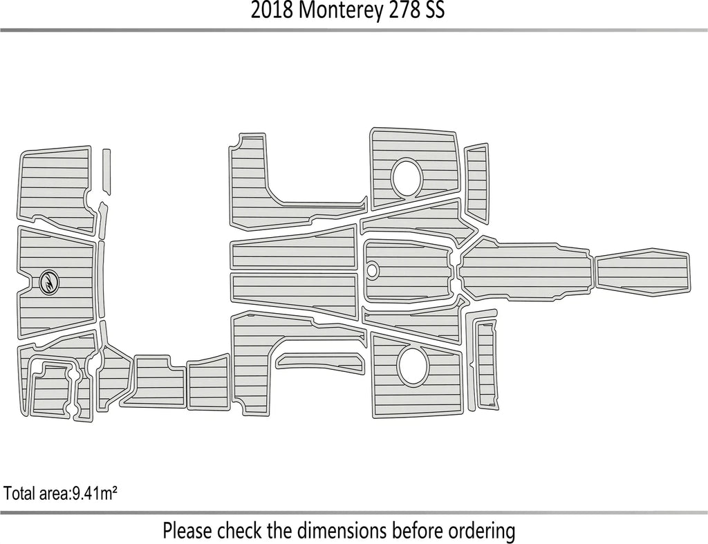 EVA Pads for Monterey 278 SS (2018) - Foam Teak Deck Flooring Mat