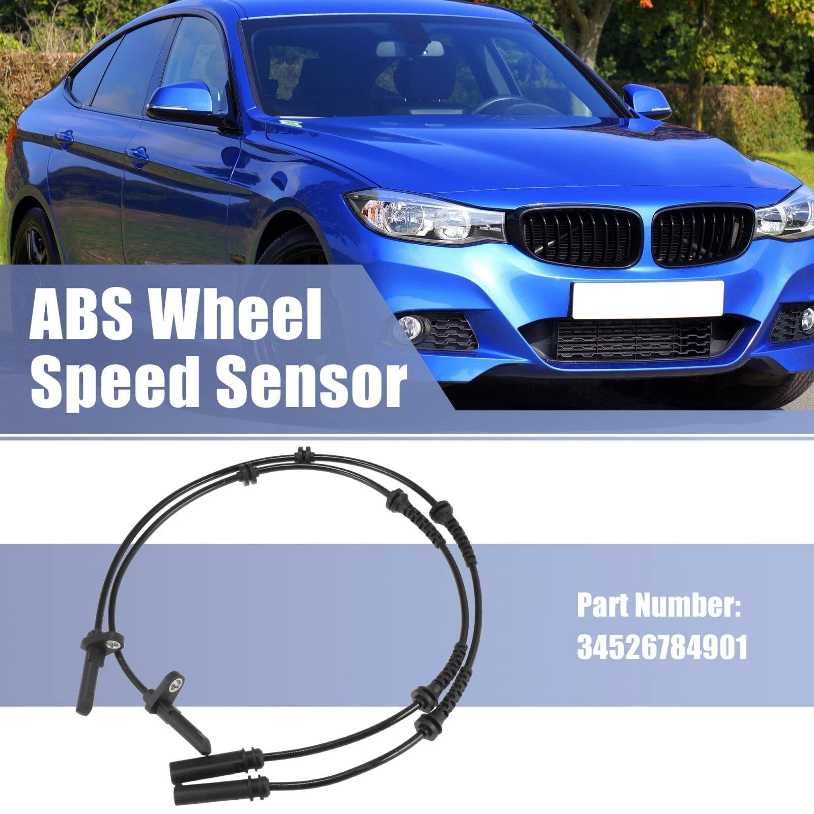ABS Wheel Speed Sensor Rear Pair Replacement for BMW 528i 535i M5 M6 (2011–2018)