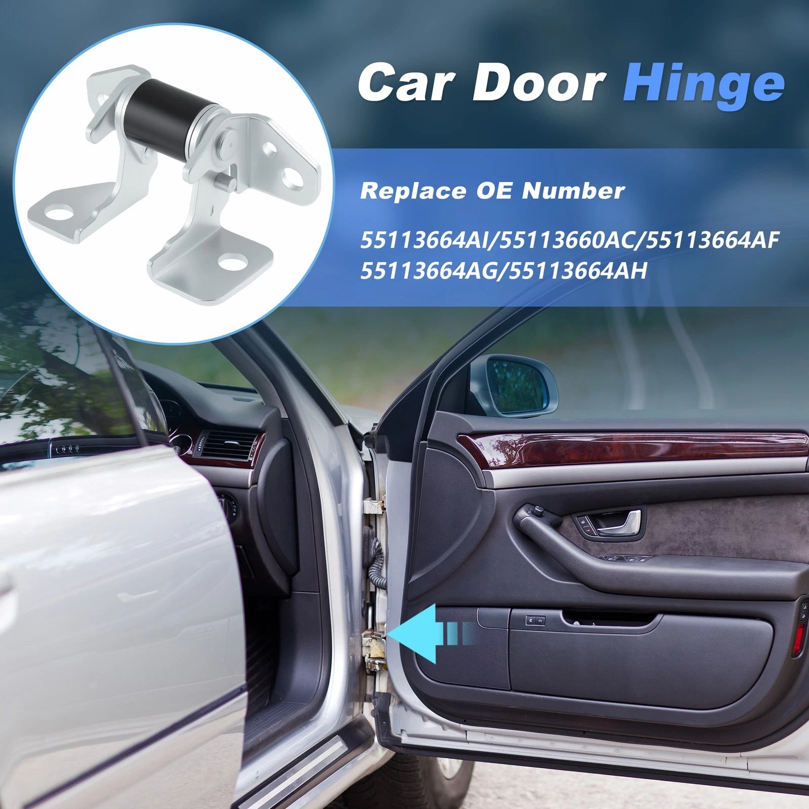 Front Right Lower Door Hinge Replacement for Dodge Charger Durango (2013–2023)