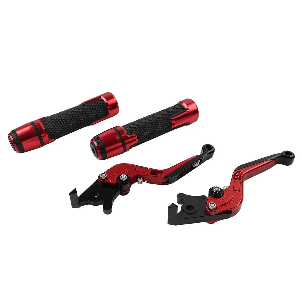 CNC Brake Clutch Levers Handlebar Grips Set for BMW S1000XR (2015–2021) Red