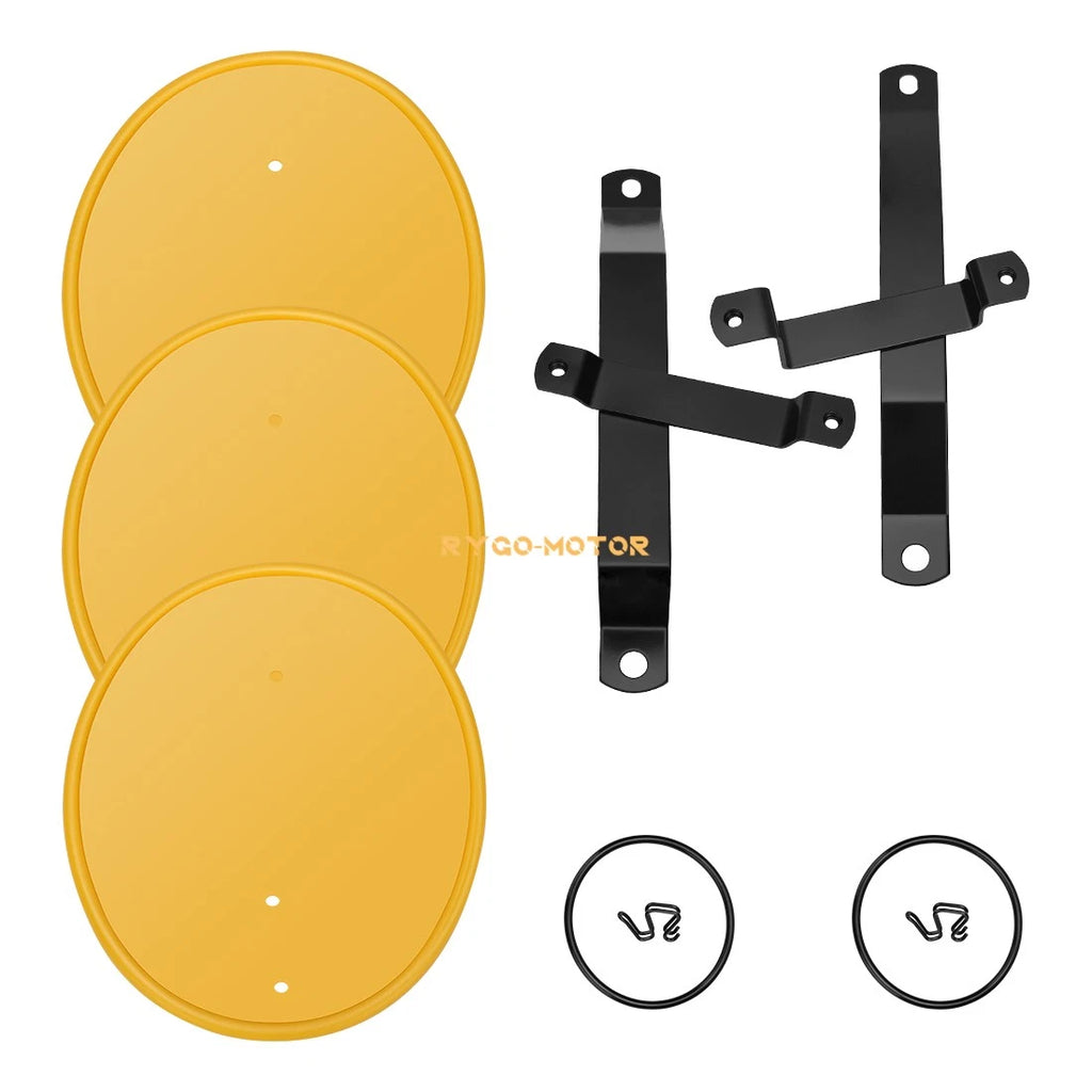3 Yellow Number Plates w/ Brackets for Honda Z50 Z50R (1979–1987)