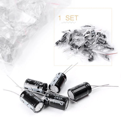 Electrolytic Radial Capacitors Assortment Kit for (1uF-2200uF)