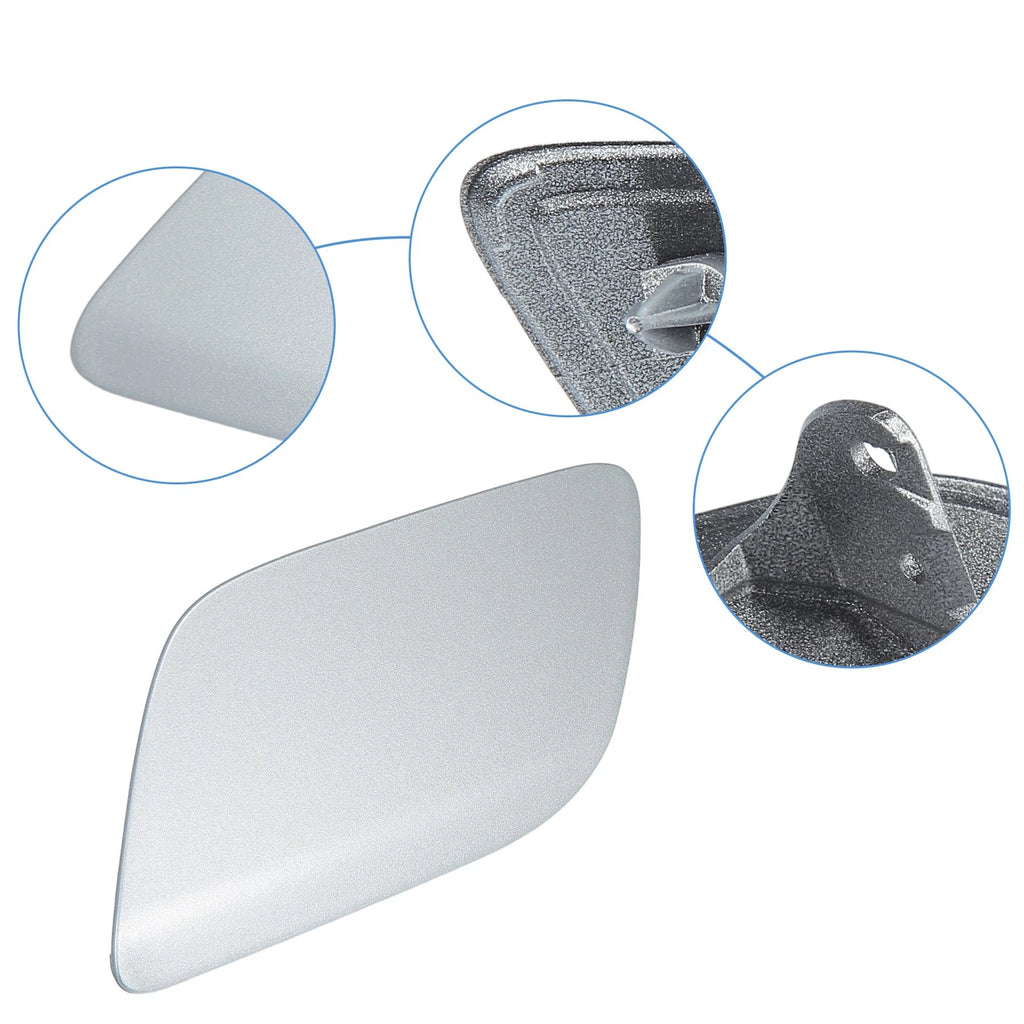 Front Left Driver Headlight Washer Nozzle Cover for Audi Silver Tone (—)
