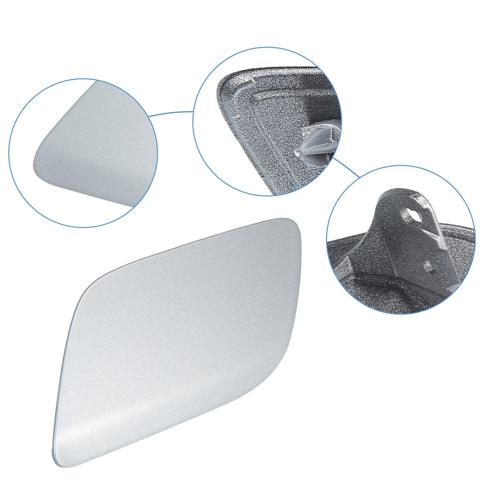 Front Left Driver Headlight Washer Nozzle Cover for Audi Silver Tone (—)