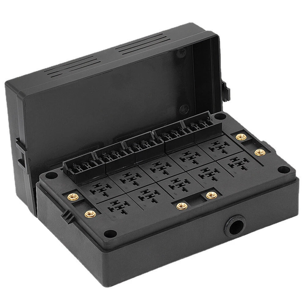 Pre-Wired Fuse Relay Box with 40A 5Pin Relay + 15 Fuses for 12V Vehicles
