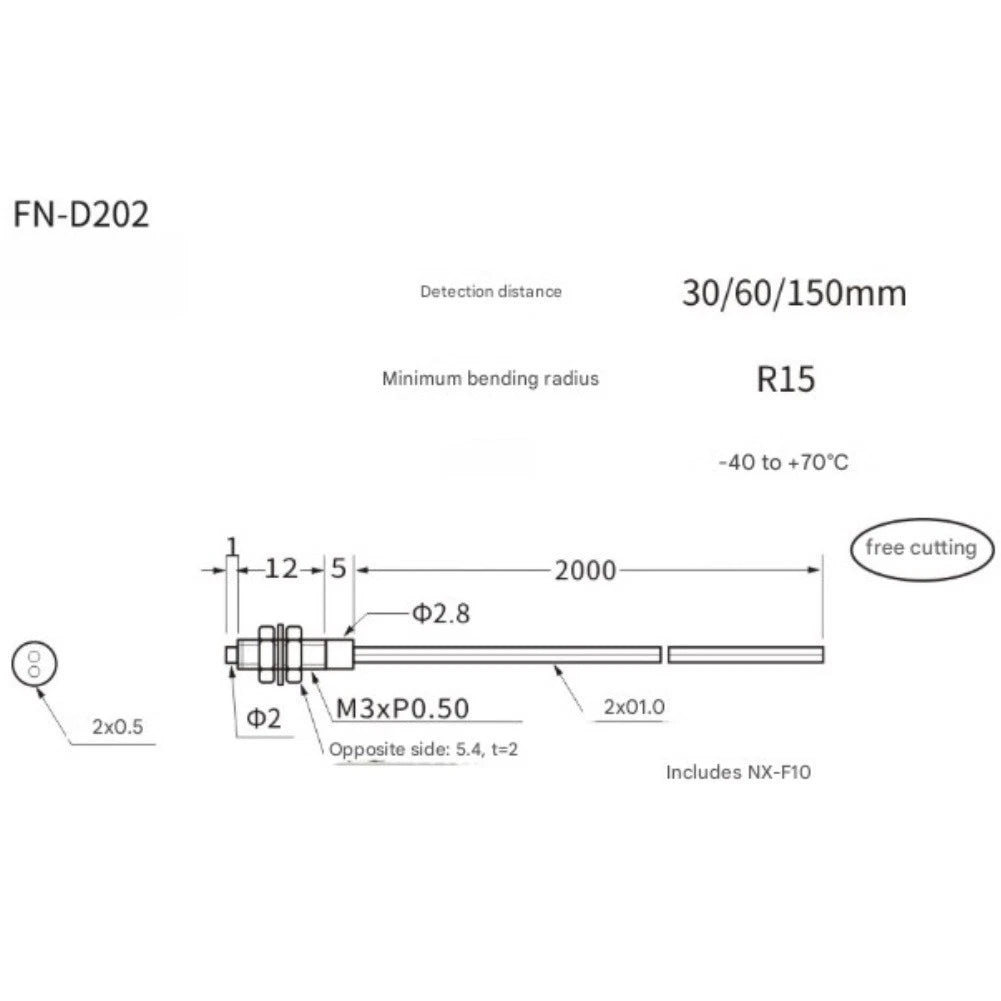 Optical Fiber Sensor FN-D202 for M3 (24V NPN/PNP)