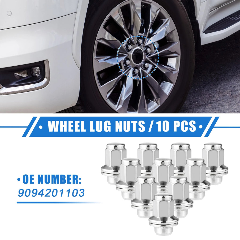 10pcs Wheel Lug Nuts Replacement for Toyota Tundra Sequoia (2007–2023)