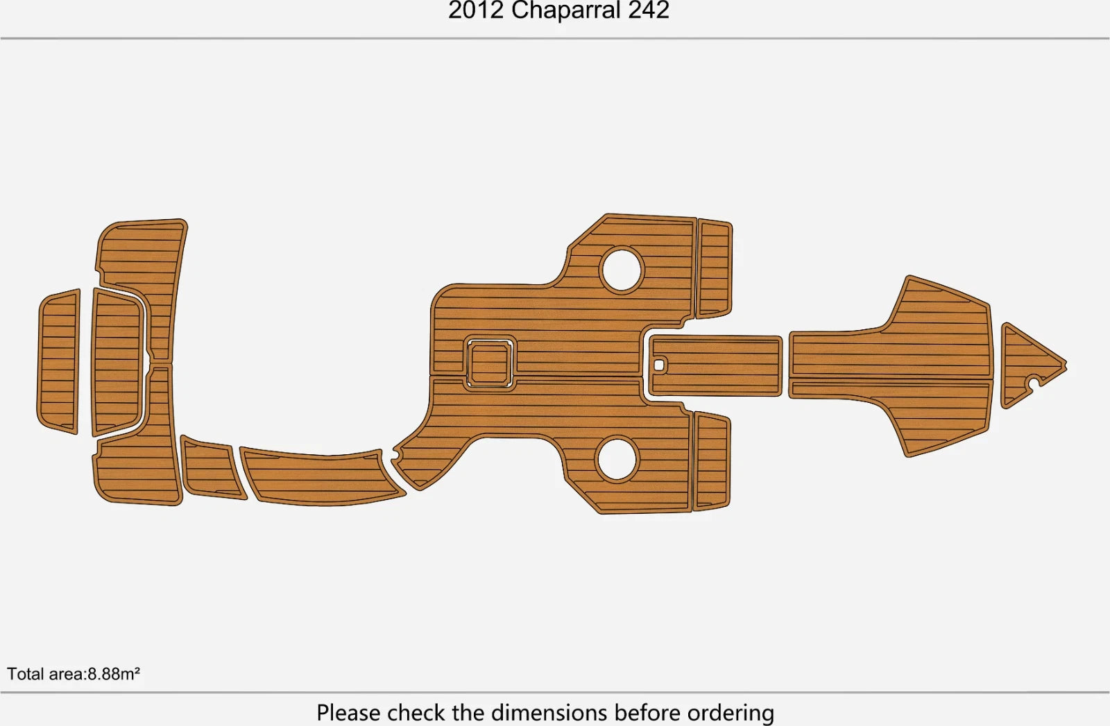 EVA Foam Teak Deck Flooring Mat for Chaparral 242 (2012)
