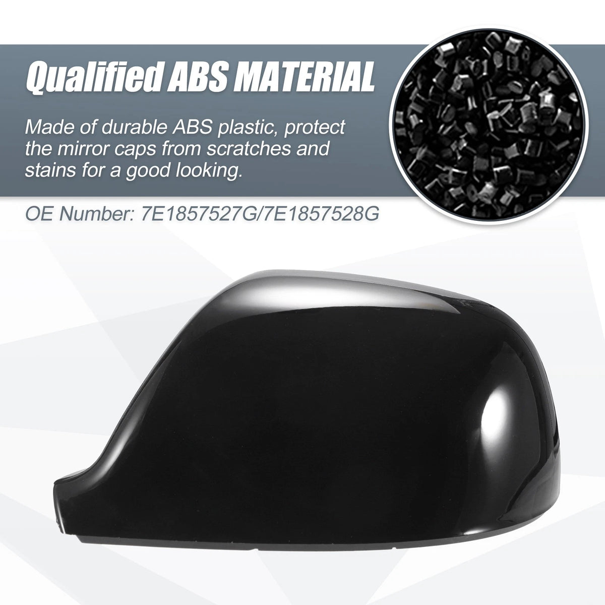 Pair Rearview Mirror Cover Cap Gloss Black for Volkswagen Transporter T5 T6 (2003–2019)