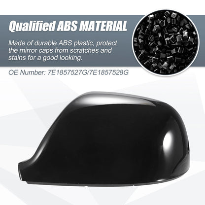Pair Rearview Mirror Cover Cap Gloss Black for Volkswagen Transporter T5 T6 (2003–2019)