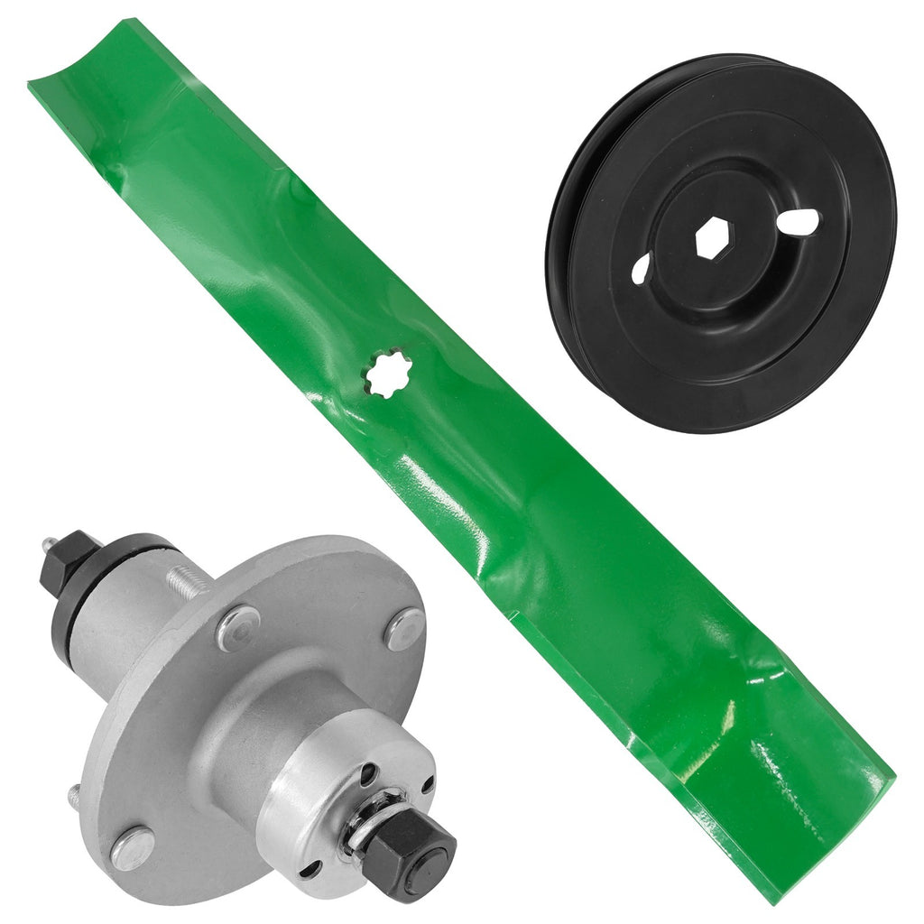 Deck Spindle and Pulley Blade for John Deere X304 X340 (42 Inch) (2008–2015)