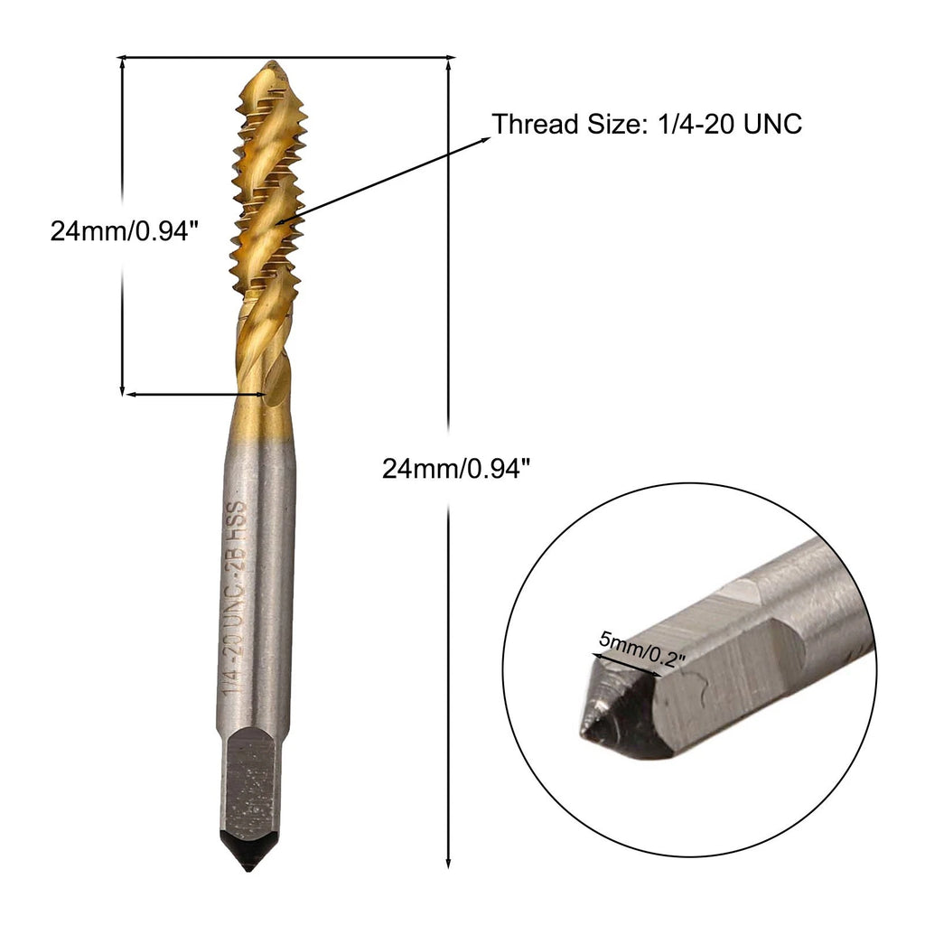 1/4-20 UNC Stainless Steel Machine Thread Tap HSS