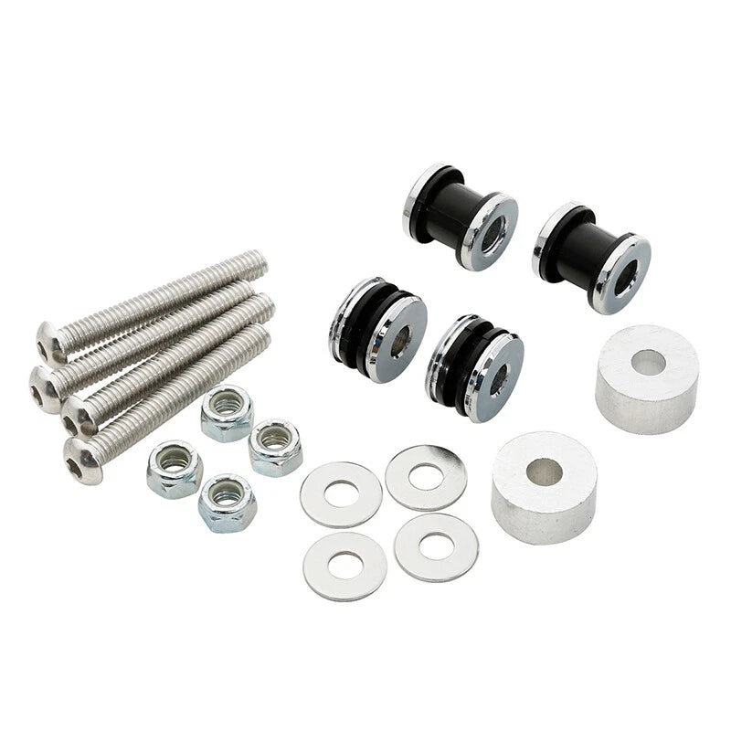 Chrome Sissy Bar Docking Hardware Kit for Harley Softail Fatboy (2000–2017)