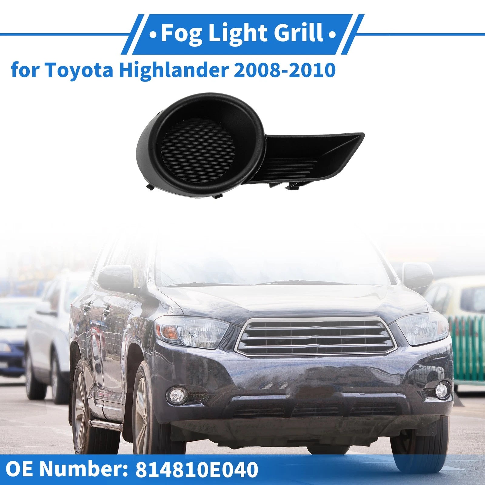 Front Bumper Fog Light Cover Replacement for Toyota Highlander (2014–2020)