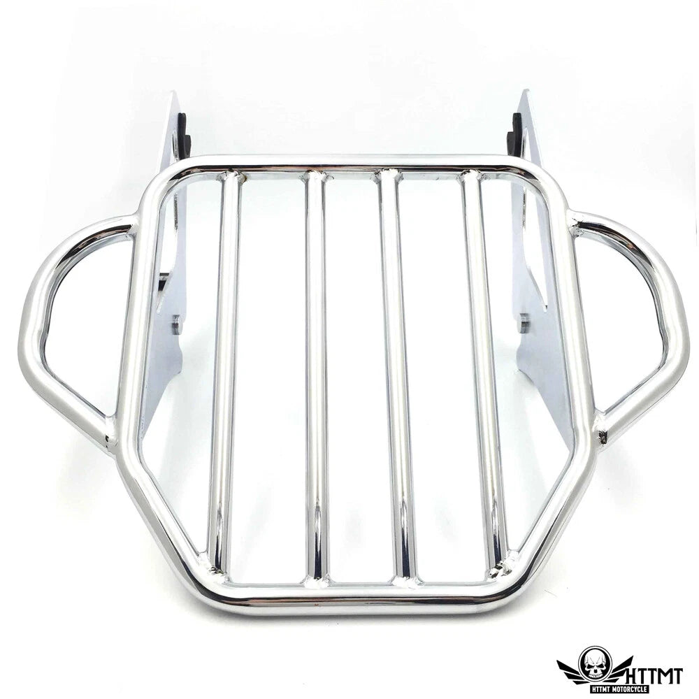 2X Chrome Detachables Luggage Rack Docking for Harley Touring Road King (1997–2008)