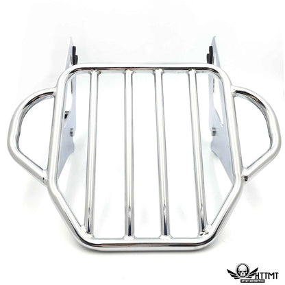 2X Chrome Detachables Luggage Rack Docking for Harley Touring Road King (1997–2008)
