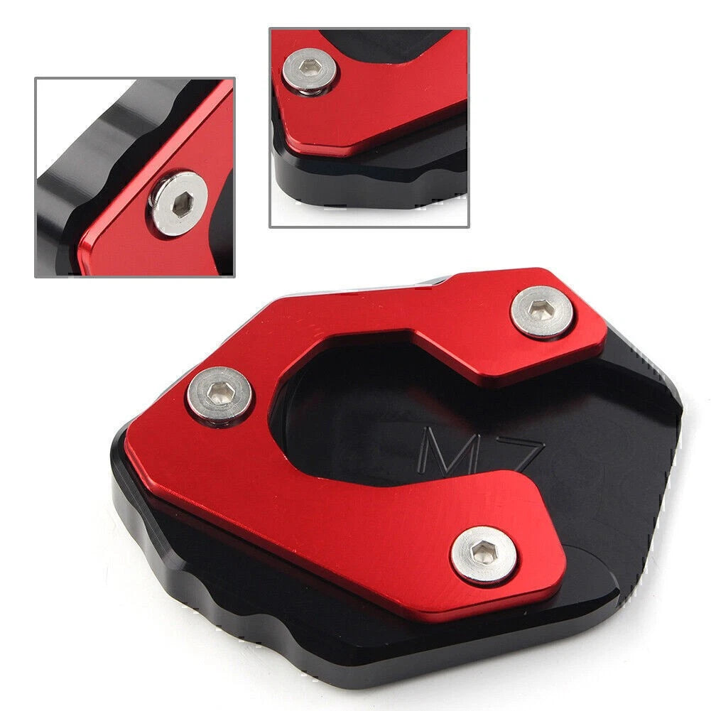 Motorcycle Red Kickstand Side Stand Extension Pad Plate Fit Yamaha MT-07 FZ-07