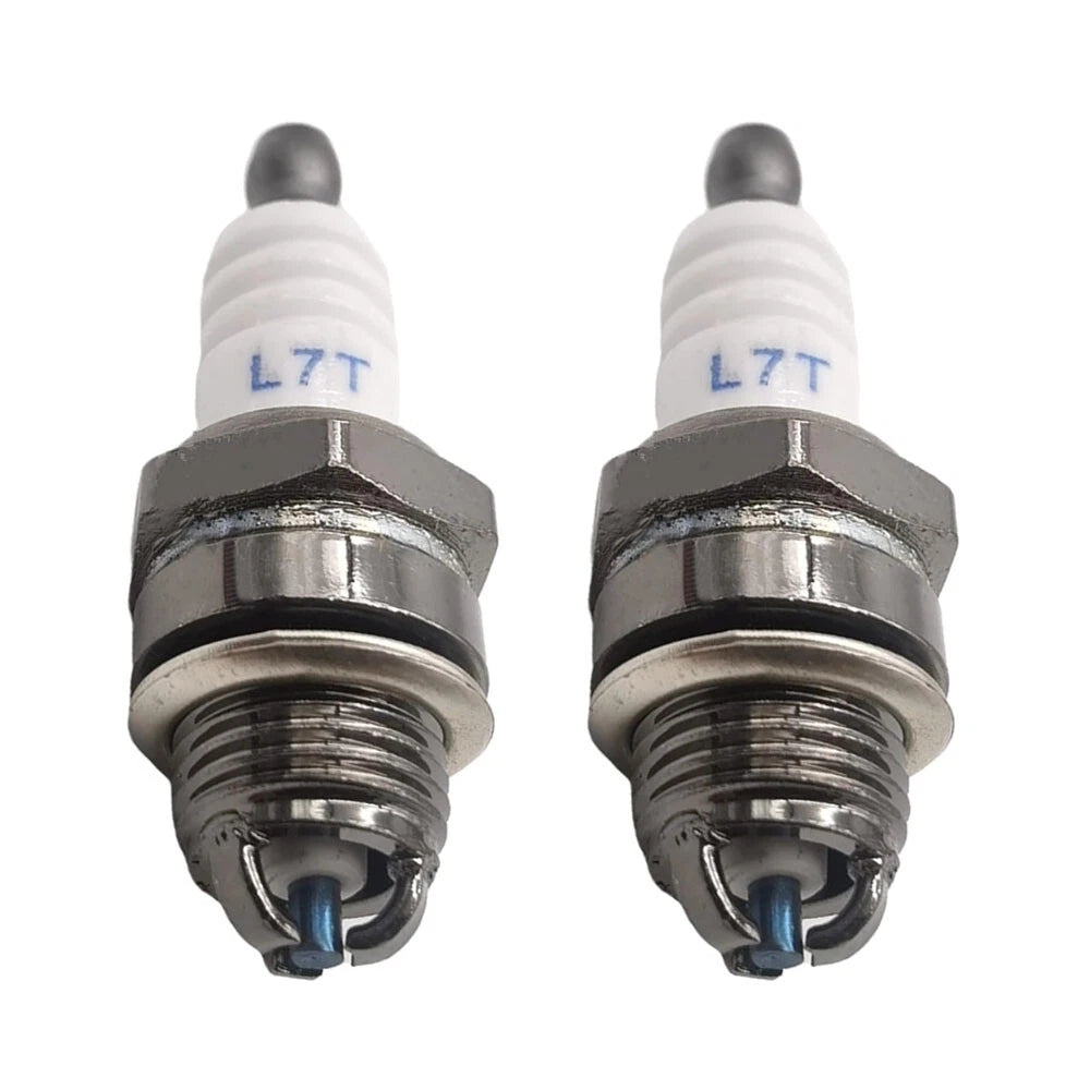 2Pcs 3 Prong Spark Plug L7TC For 2-Stroke Engine Chainsaw Lawn Mower Leaf Blower