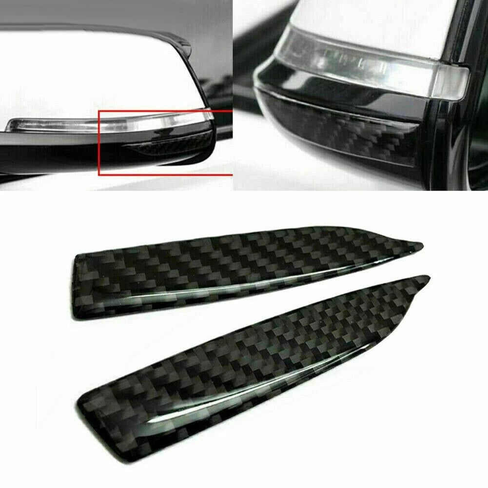 2x Carbon Fiber Pattern Car Side Mirror Trim Cover Sticker Protection