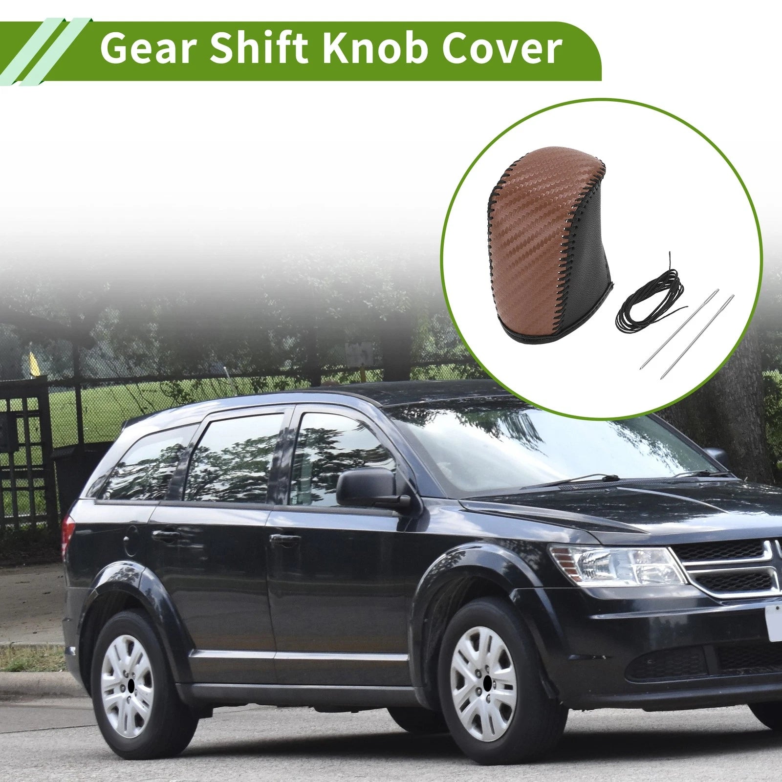 Gear Shift Knob Cover Replacement for Dodge Journey (2011–2020) Carbon Fiber