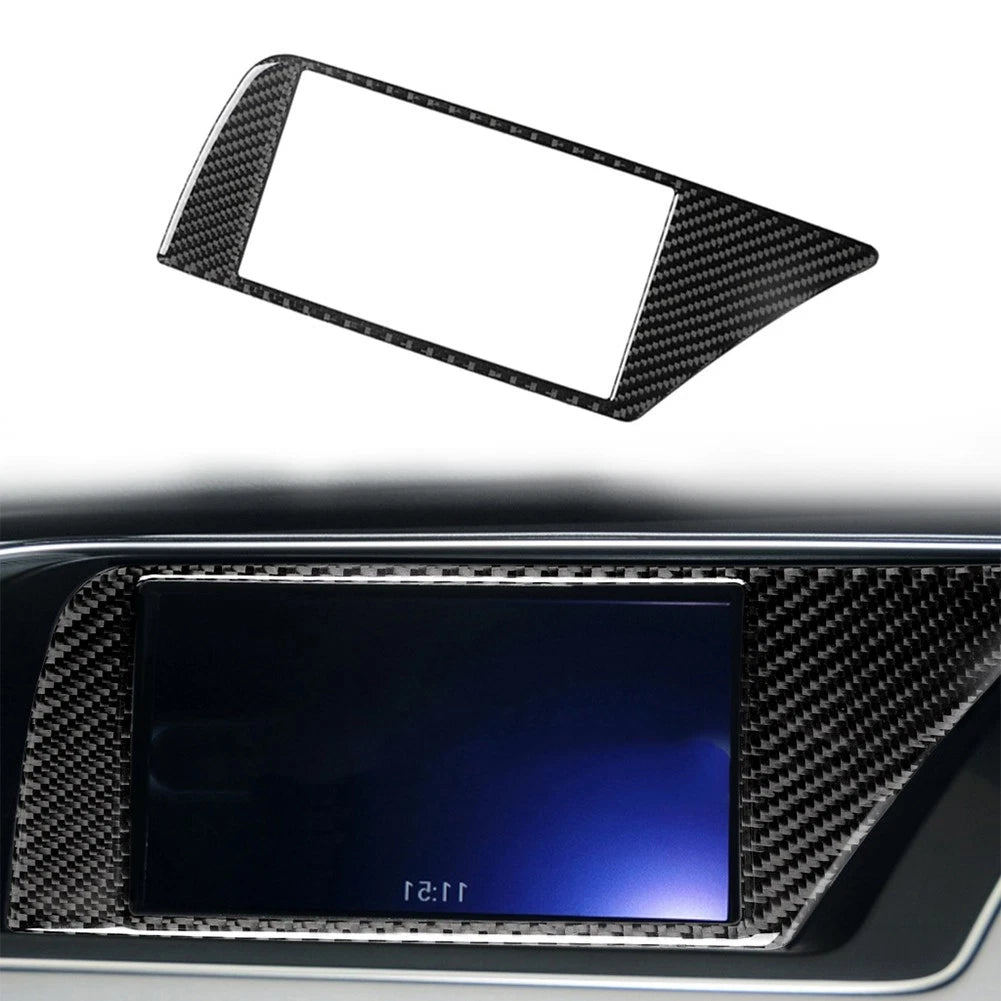 Carbon Fiber Black GPS Navigator Frame Trim Cover for Audi A4 B8 A5 Q5 (2008–2016)