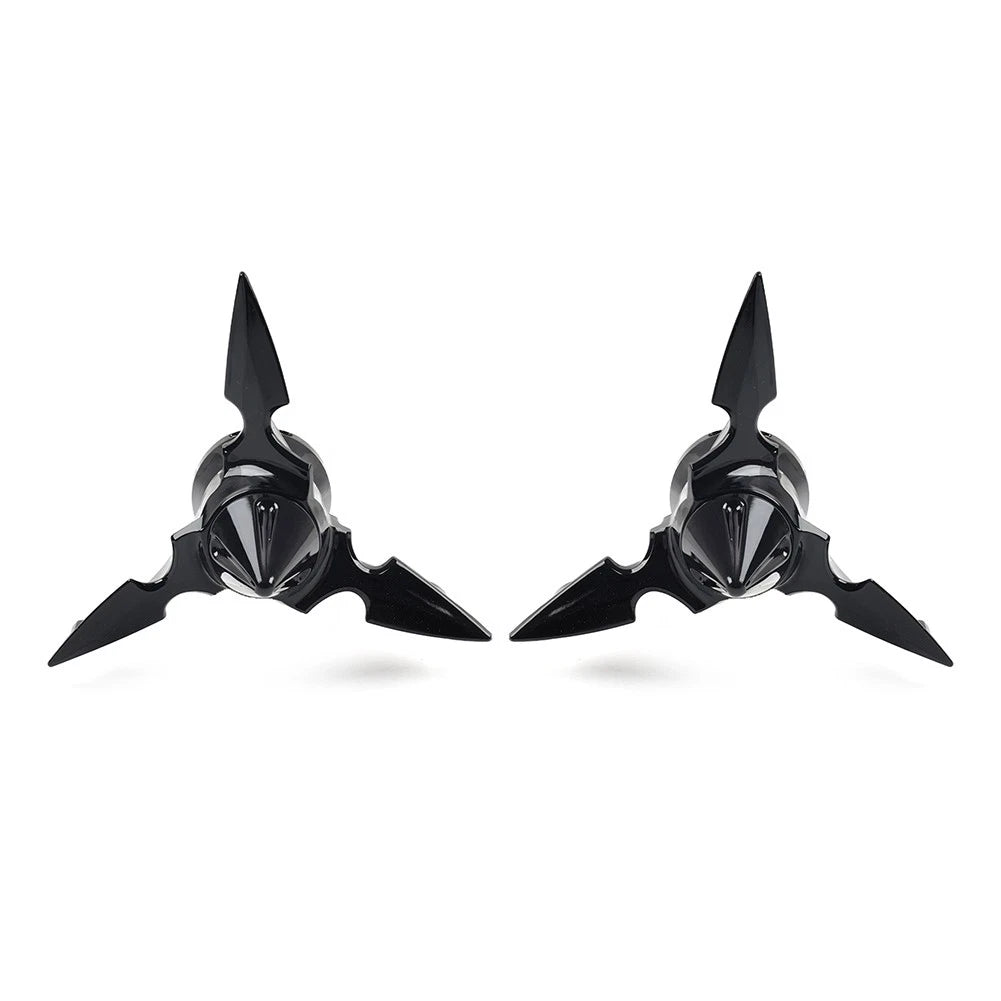 2X Spun Blade Spinning Front Axle Cap Nut Cover for Harley Softail Dyna