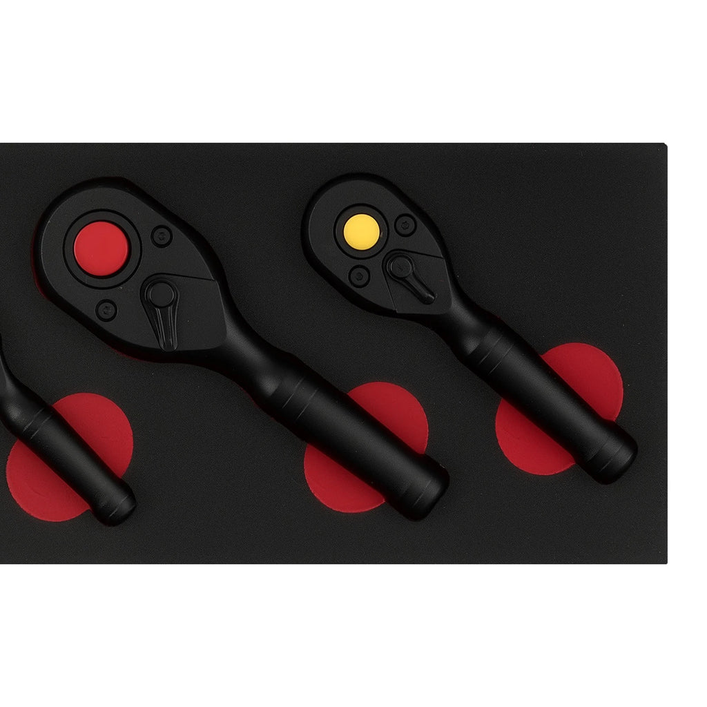 3PCS Quick Change Ratchet Socket Tool Kit 1/4 3/8 1/2 Drive 72T