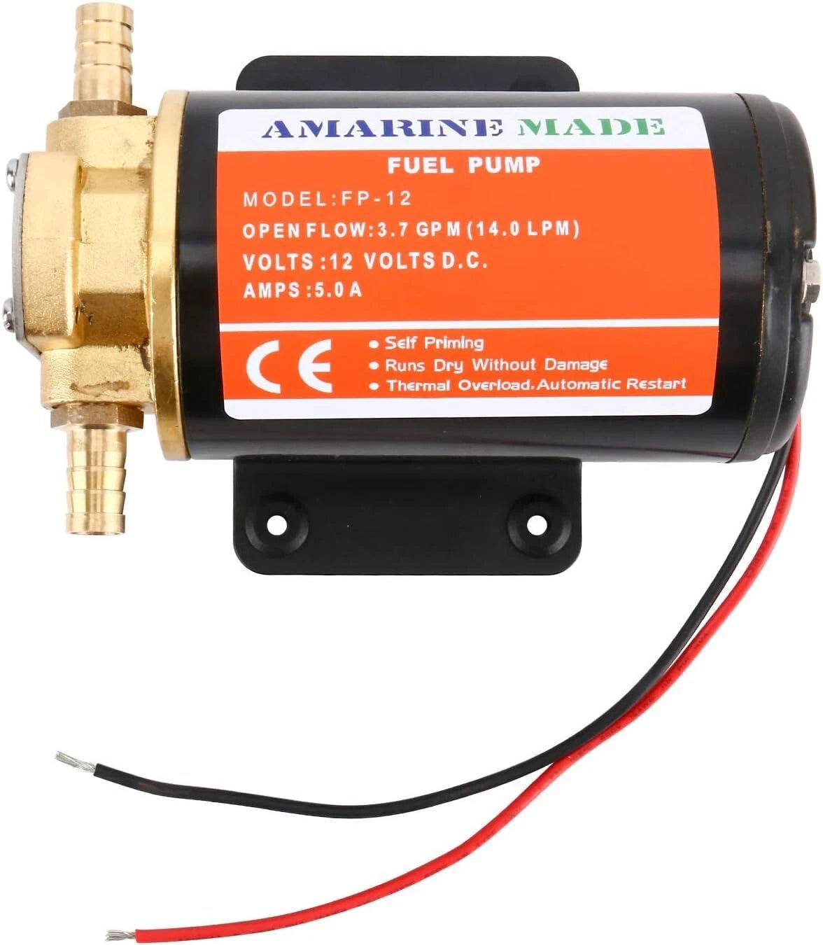 Self Priming Impeller Gear Pump for 12V Vehicles (3.7 GPM/14.0 LPM)
