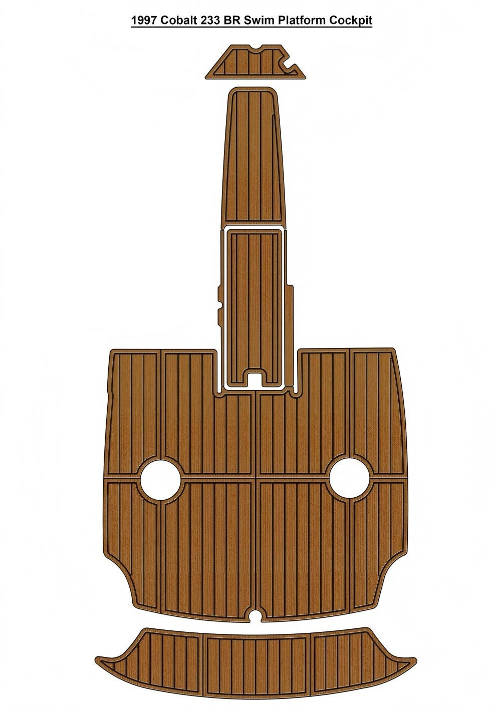 EVA Foam Teak Deck Flooring Mat for Cobalt 233 BR (1997)