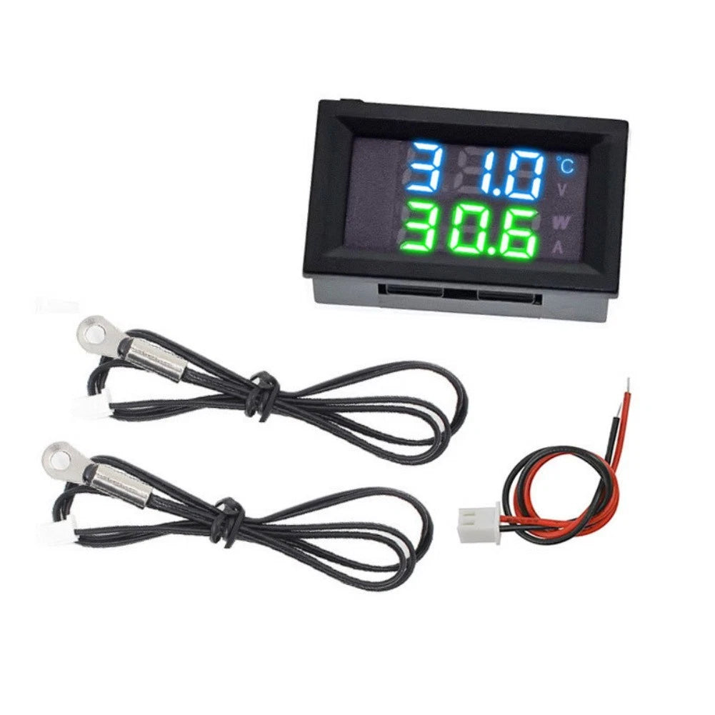 Dual Display DC Voltage Meter with Ring Thermal Sensor (4V to 30V)