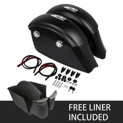 Matte Saddlebags with Electronic Latch & Carpet Liner for Indian Chieftain (2014–2023)