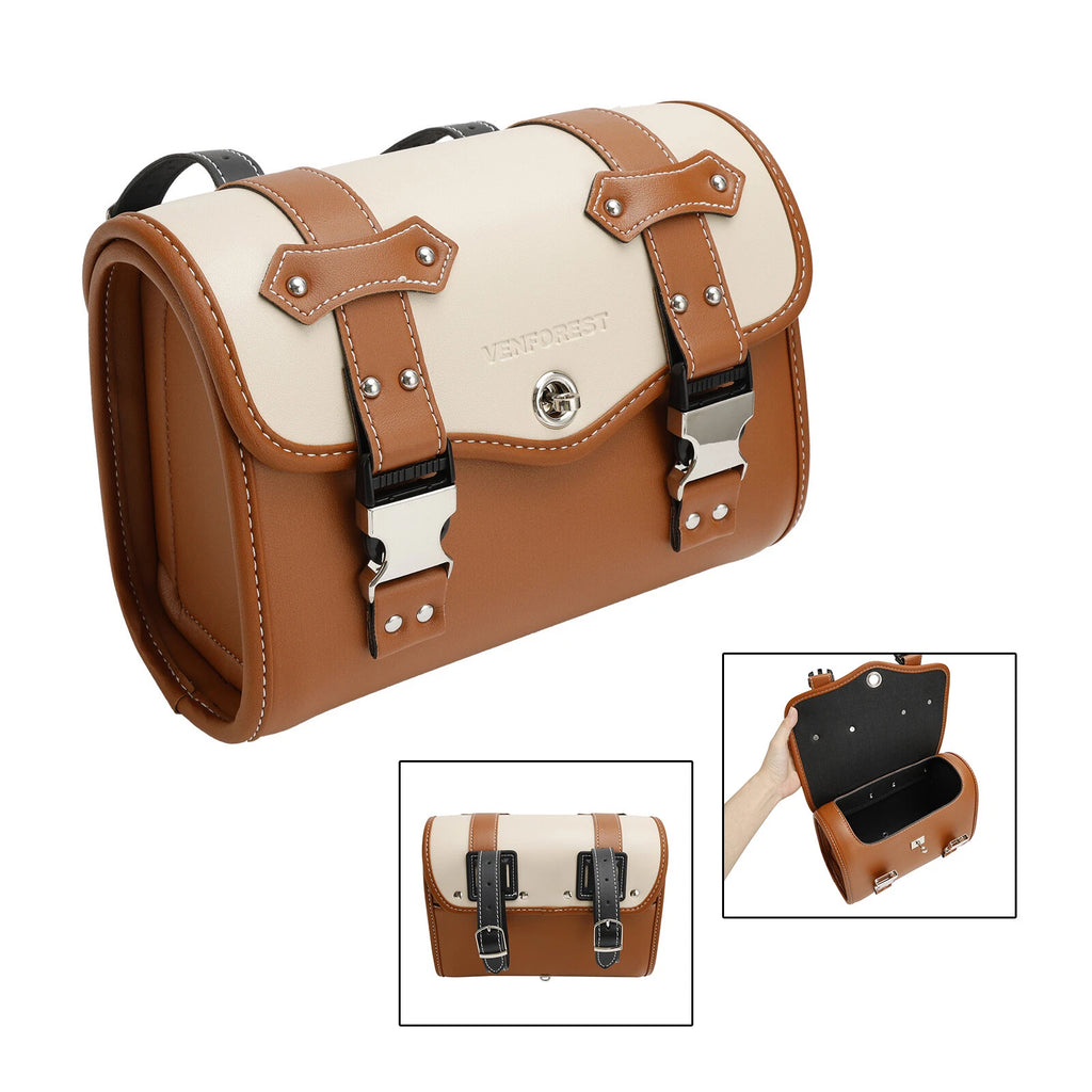 Side Saddlebag Tool Bag for Motorbike (Color Matching, Brown)