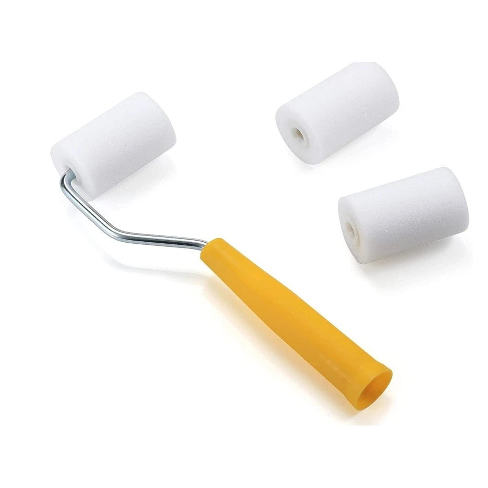 2 Inch Wall Painting Roller Kit with 6 Sponge Covers and Tray